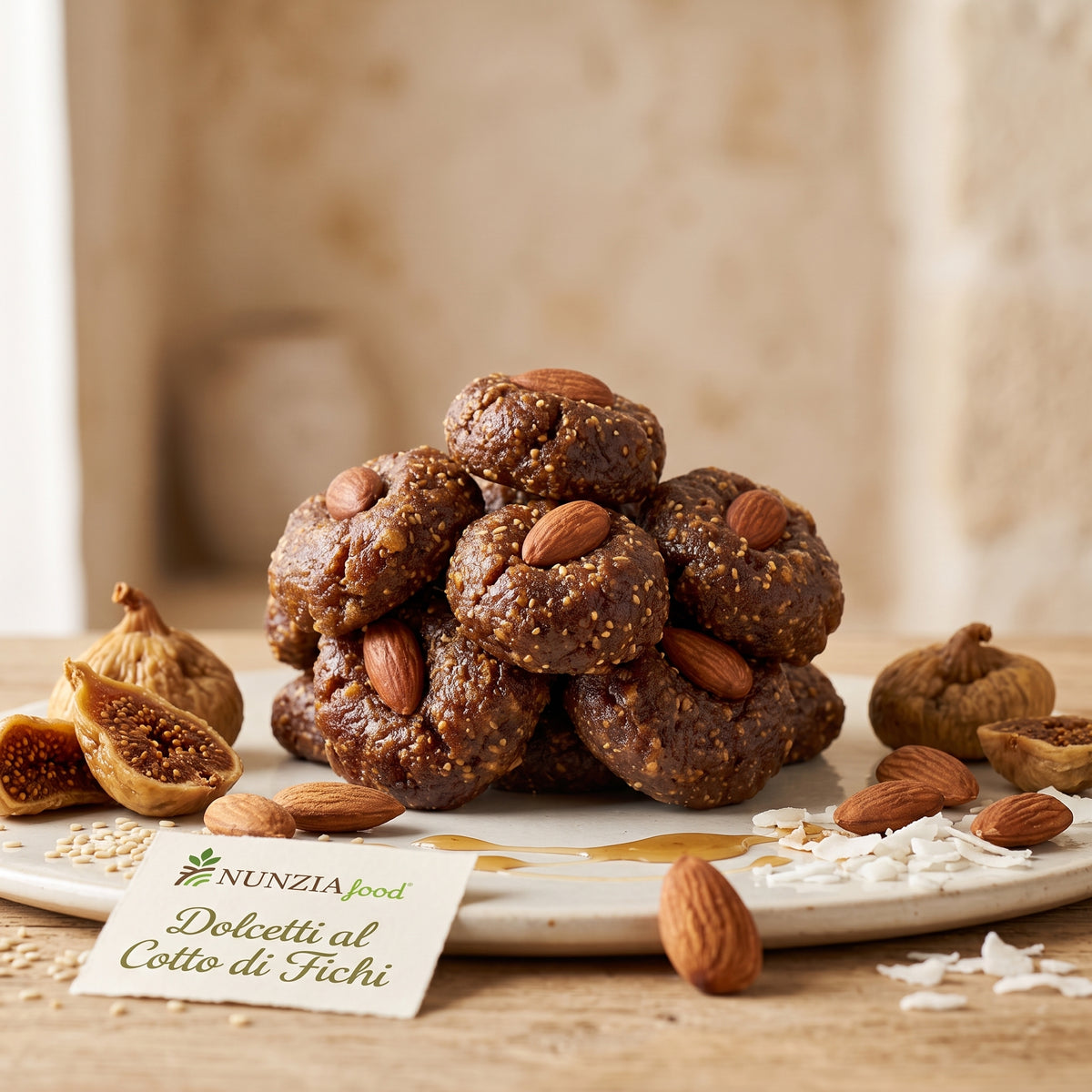 Dolcetti al cotto di fichi classici nel piatto