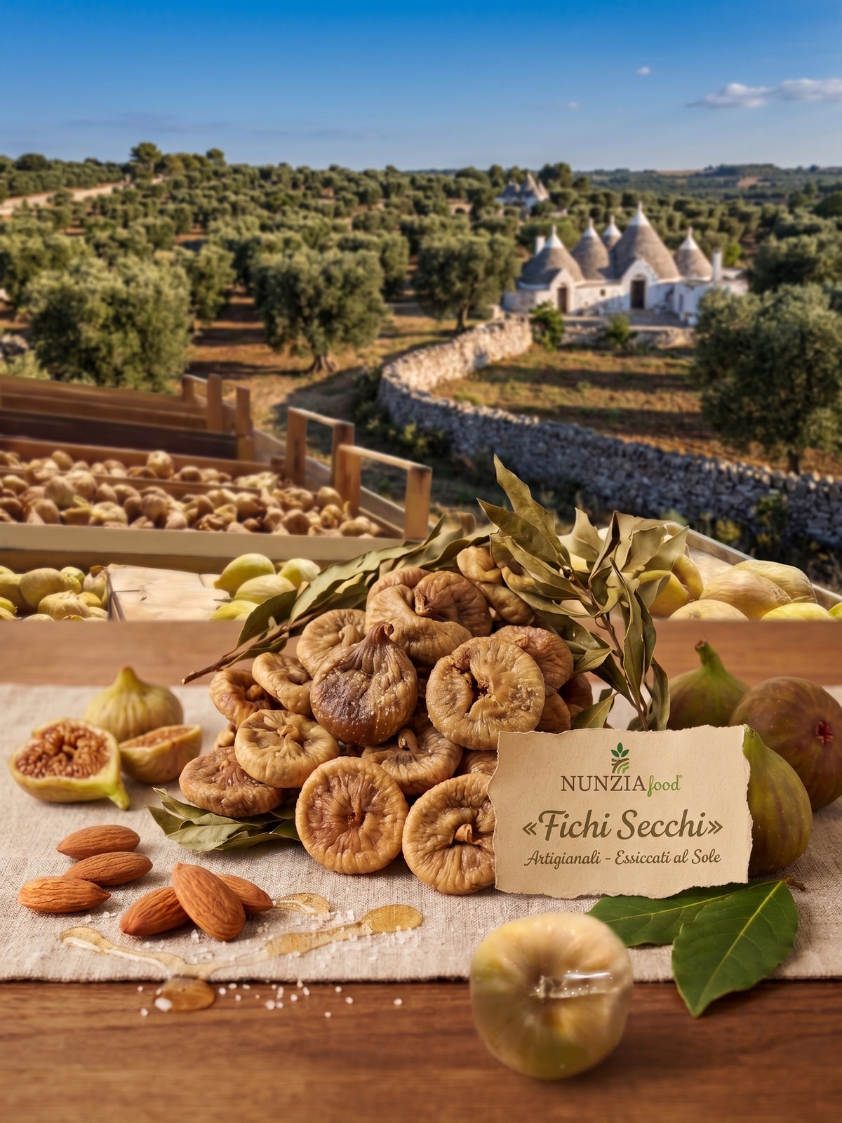 Fichi secchi con mandorla tostata Nunzia Food