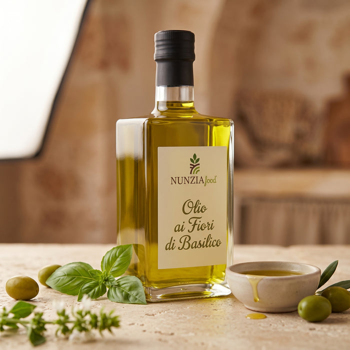 Nunzia Food - olio evo fiori di basilico